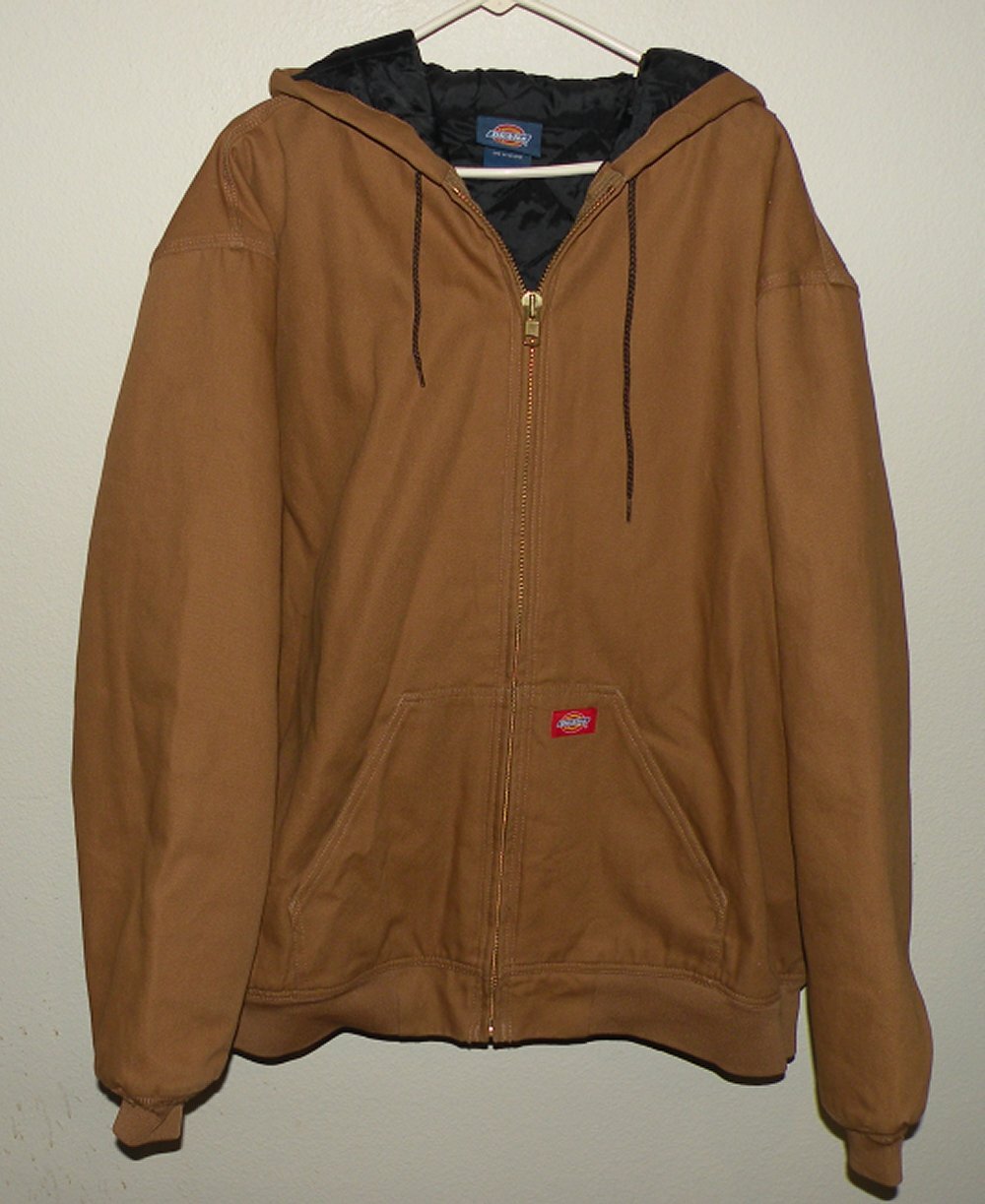 Dickies Men’s 3XL Quilted Lined Insulated Canvas Work Chore Jacket Brown Hood